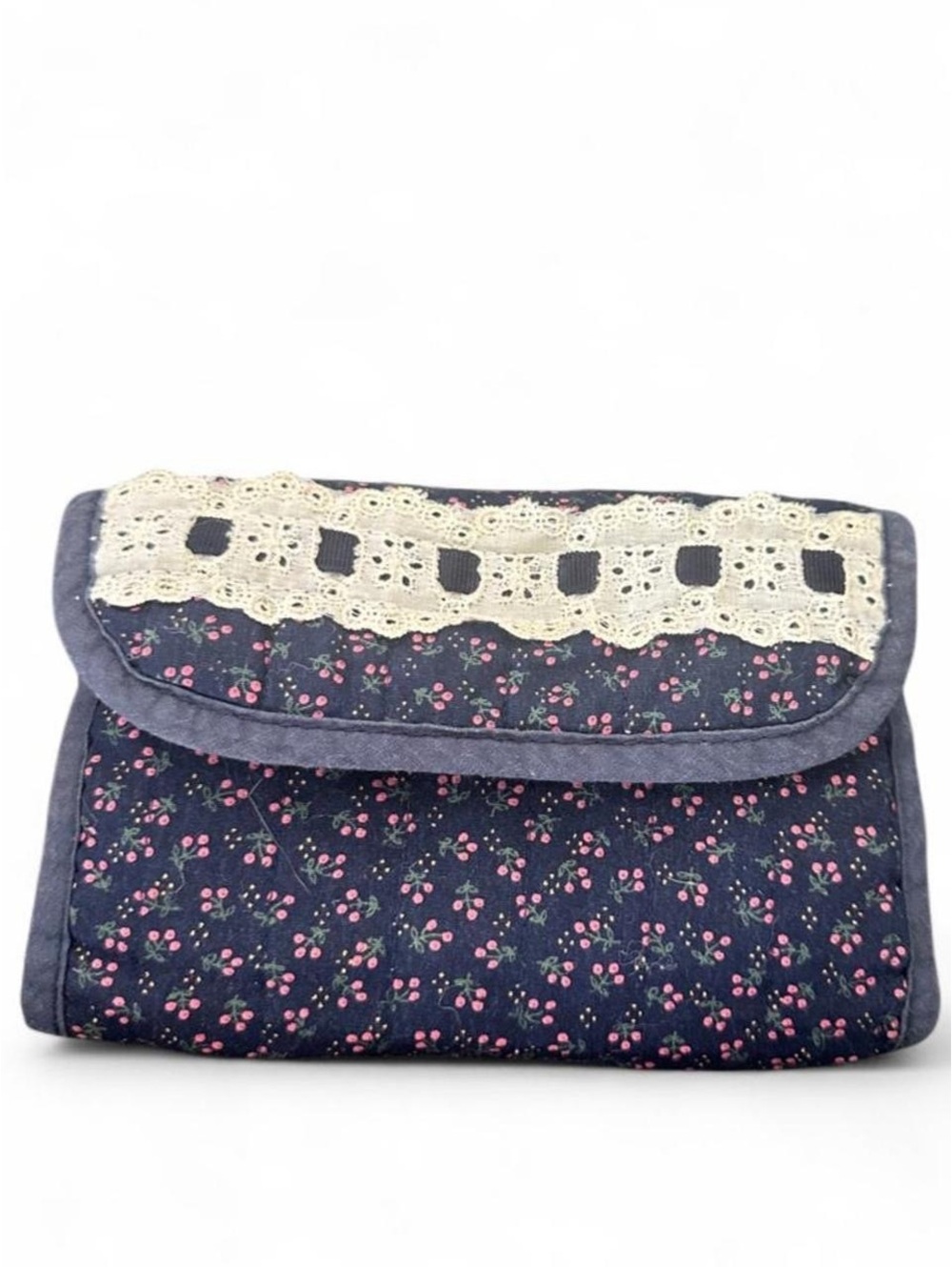 Interpur Handcrafted Quilted Floral Fabric Organizer Pouch